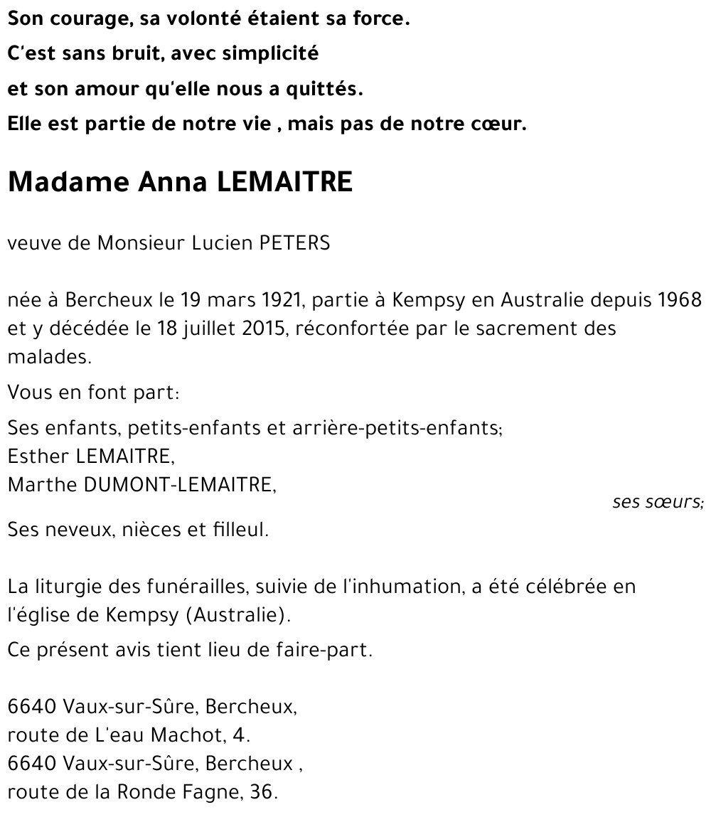 Anna LEMAITRE