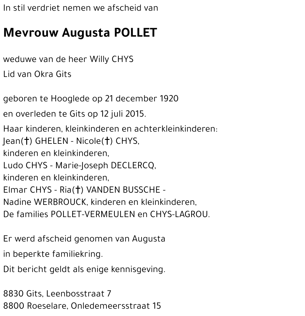 Augusta POLLET