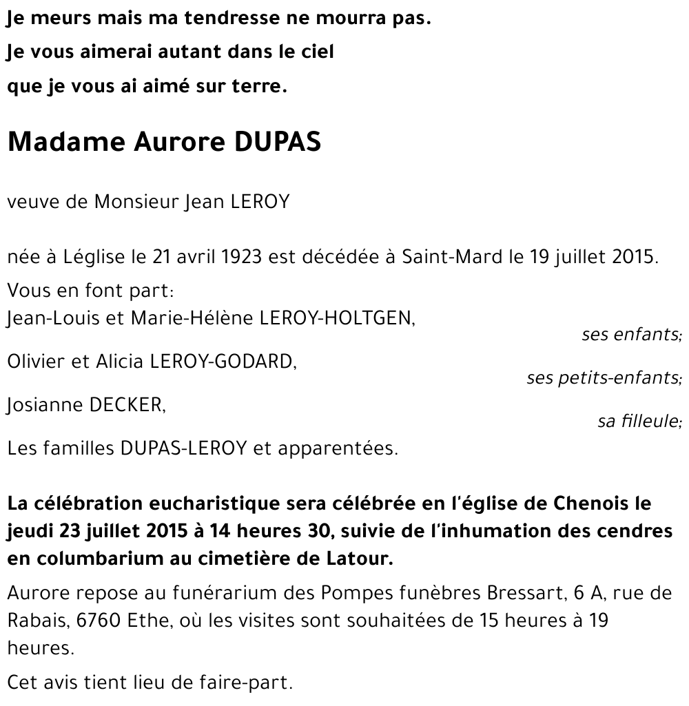Aurore DUPAS 