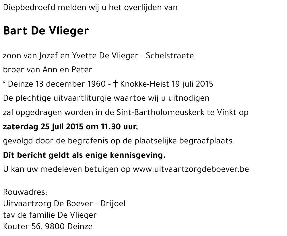 Bart De Vlieger