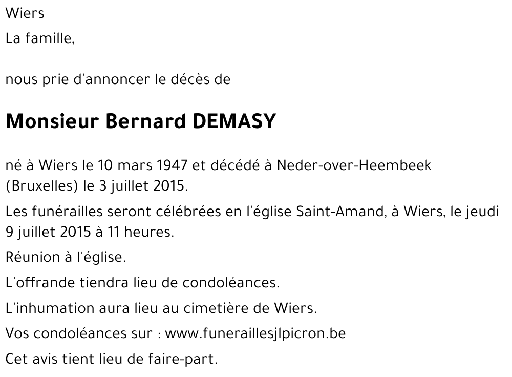 Bernard DEMASY