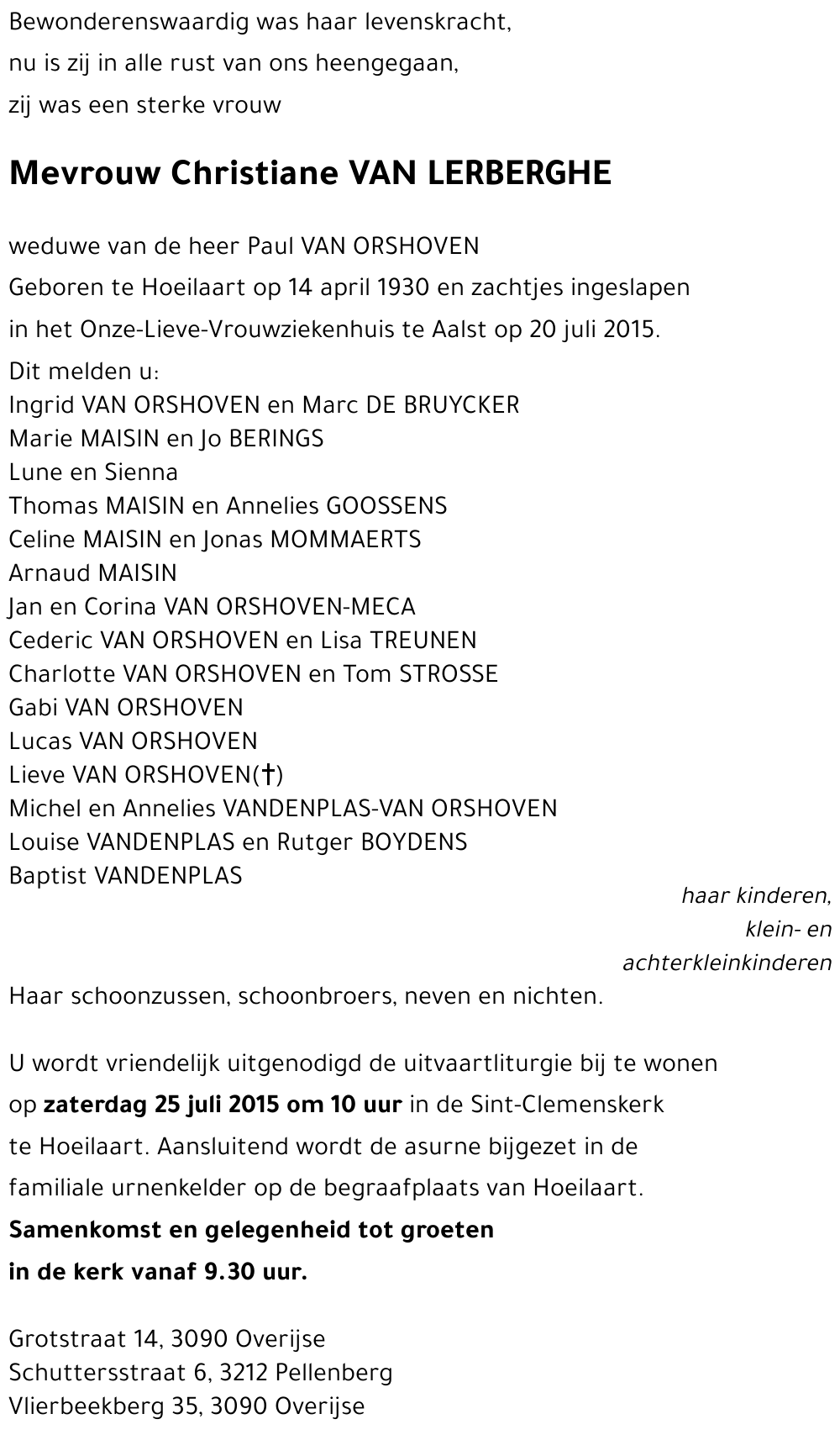 Christiane Van Lerberghe