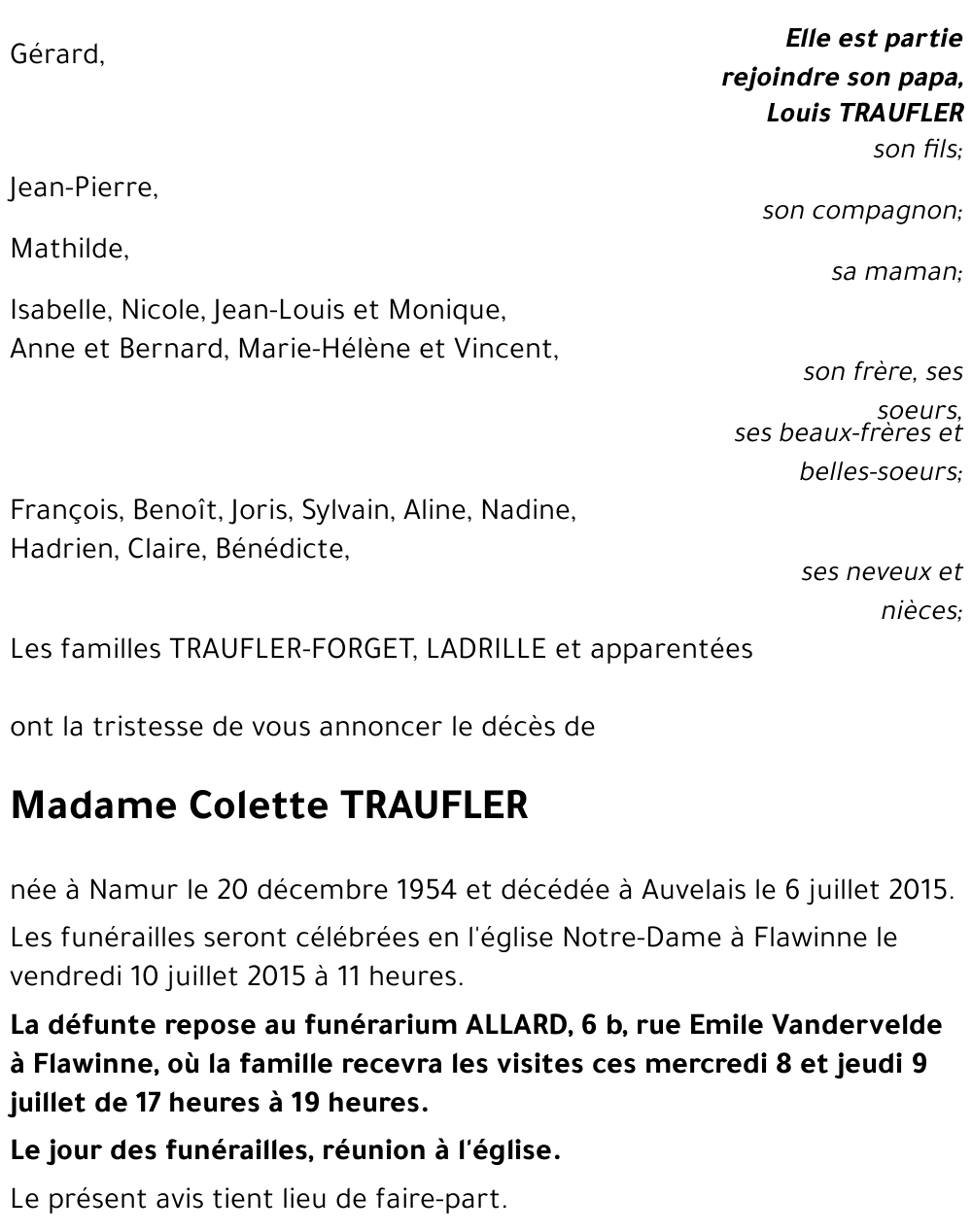 Colette TRAUFLER