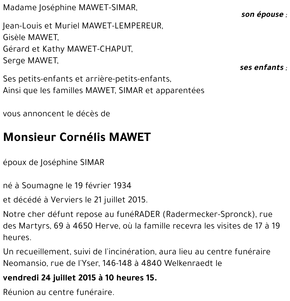 Cornélis MAWET