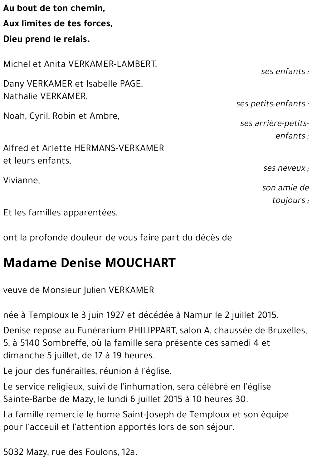 Denise MOUCHART