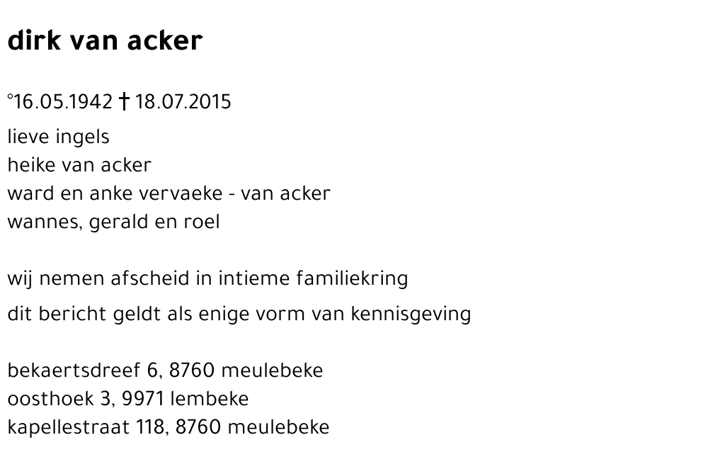 dirk van acker