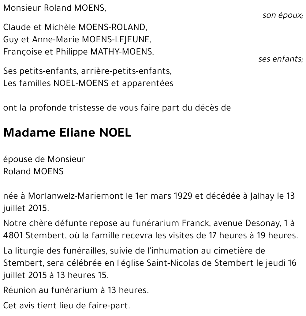 Eliane NOEL
