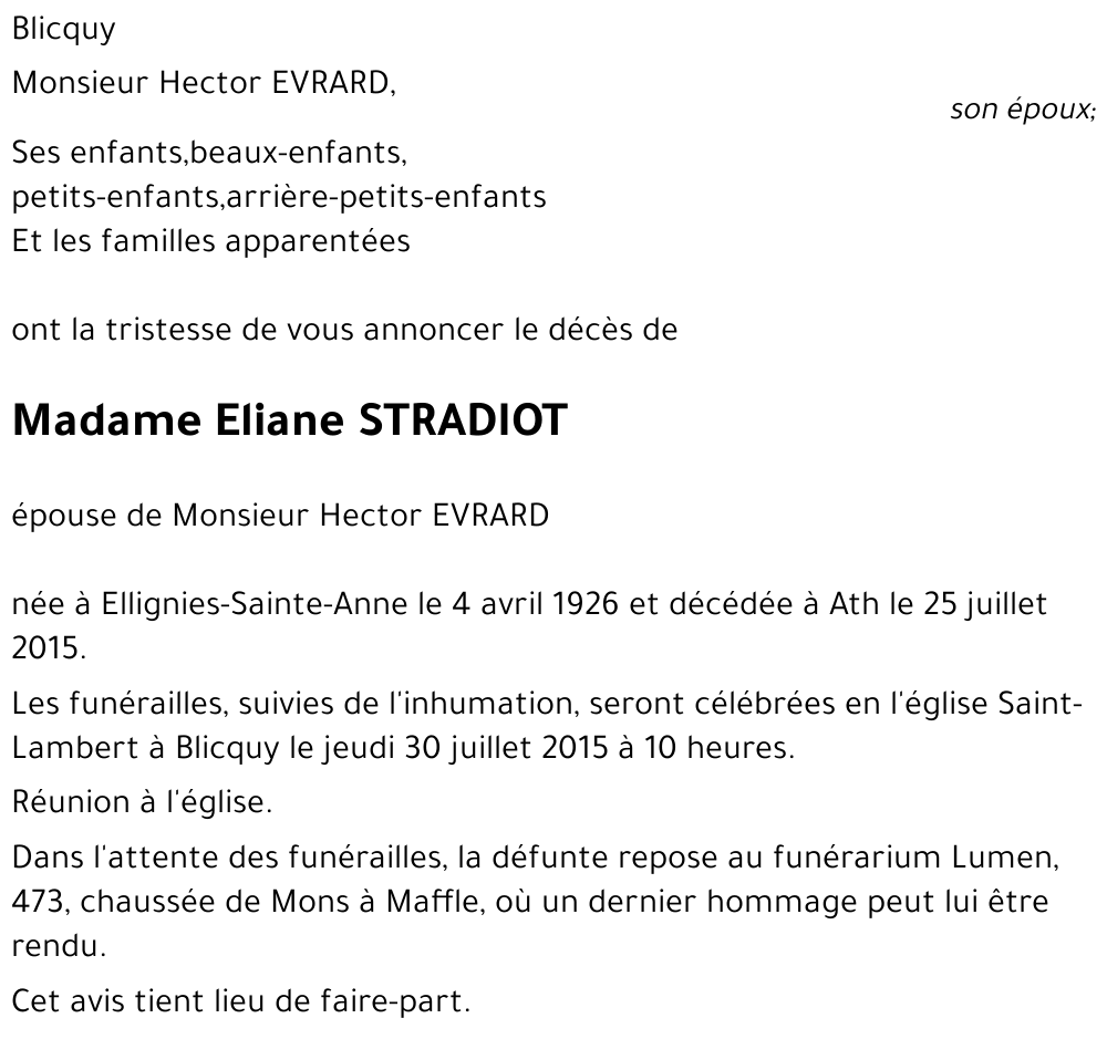 Eliane STRADIOT