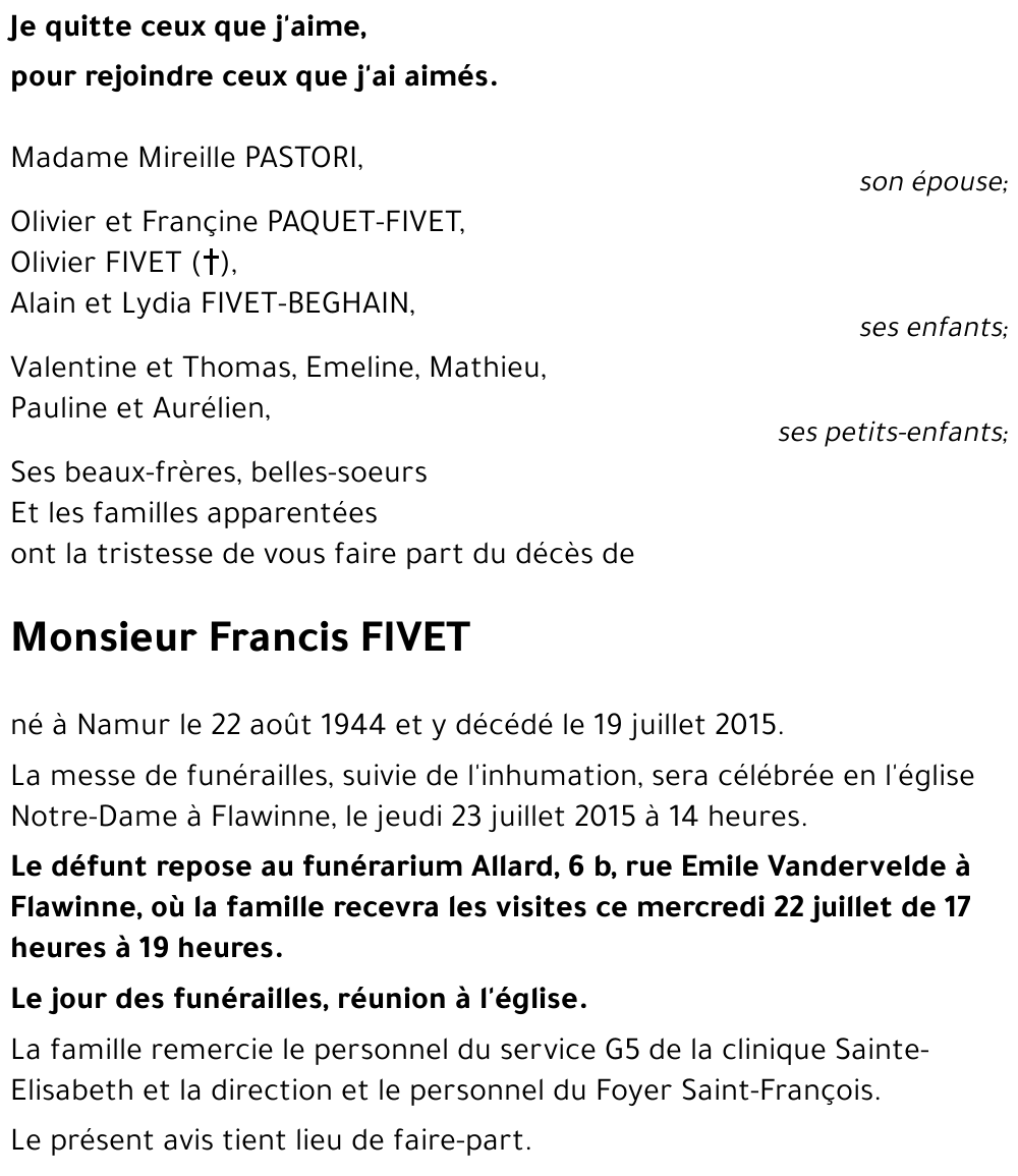 Francis FIVET