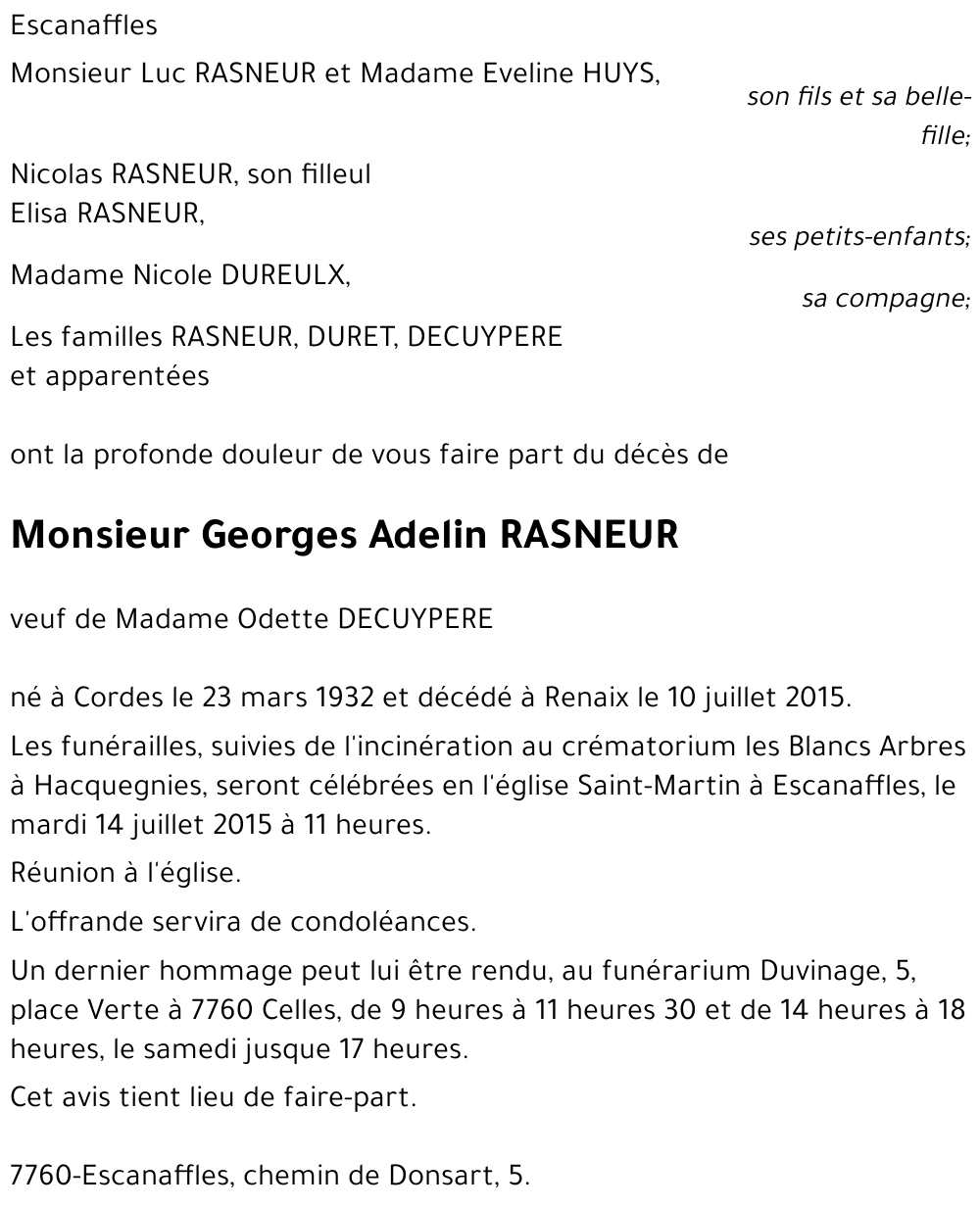 Georges RASNEUR