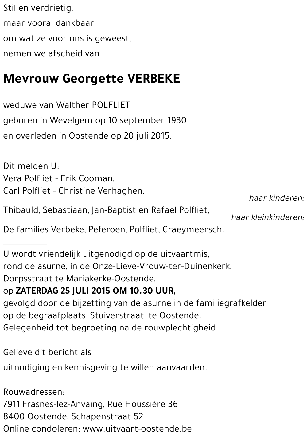 Georgette VERBEKE