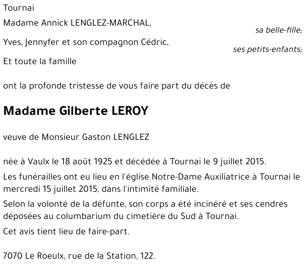 Gilberte LEROY