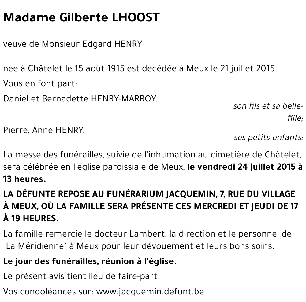 Gilberte LHOOST