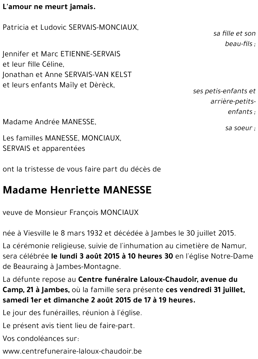 Henriette MANESSE