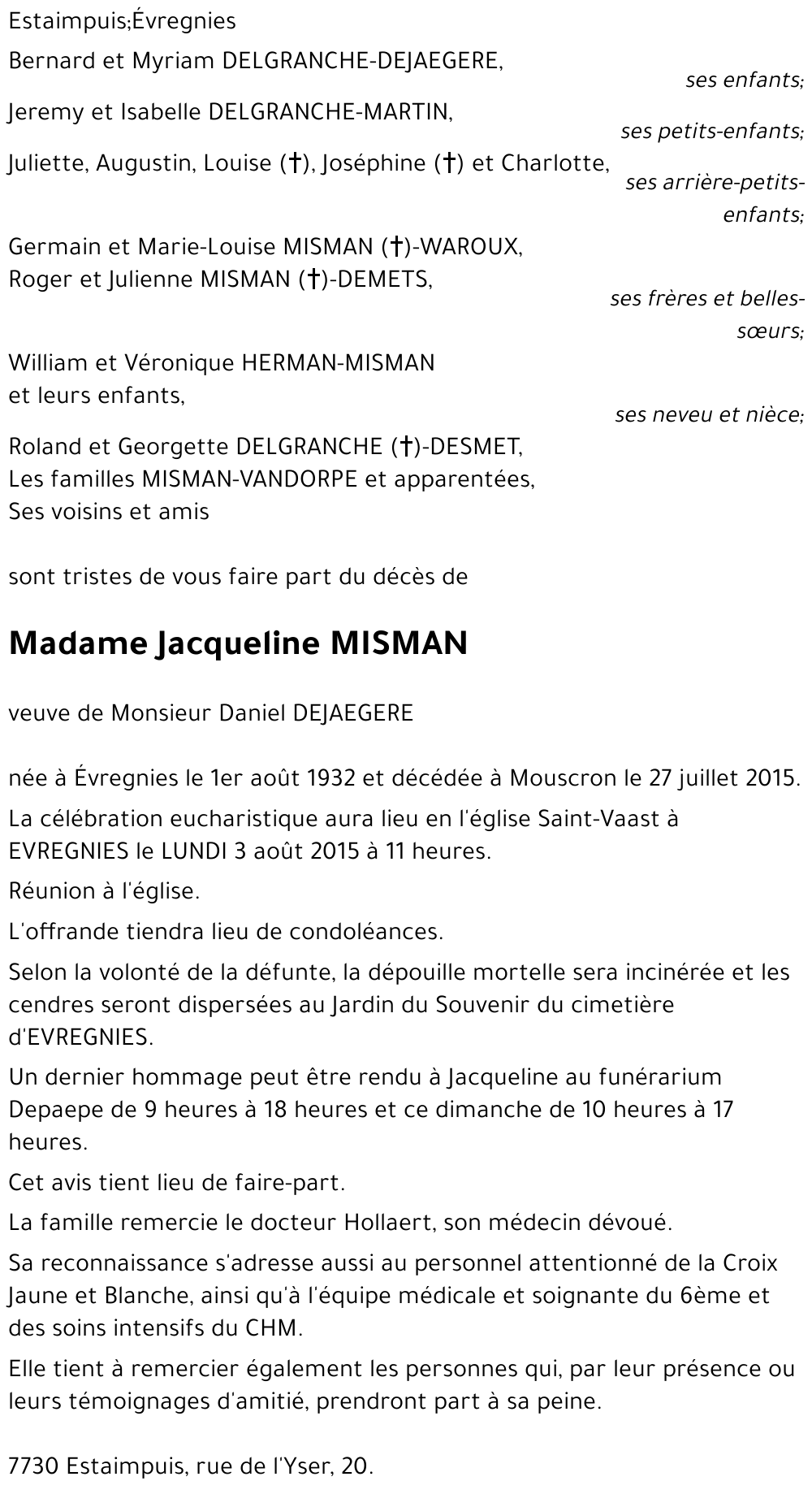 Jacqueline MISMAN