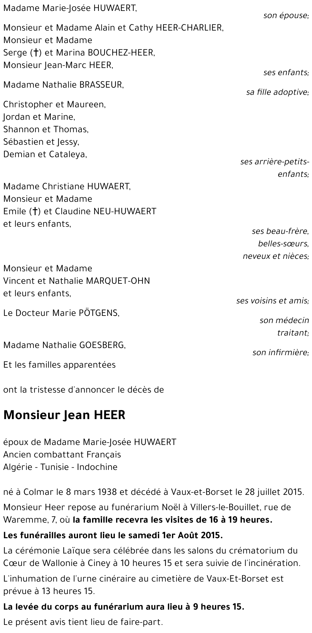 Jean HEER