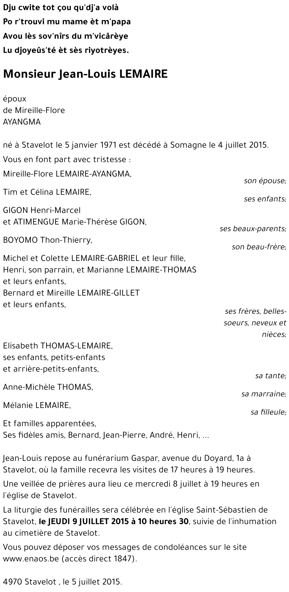 Jean-Louis LEMAIRE
