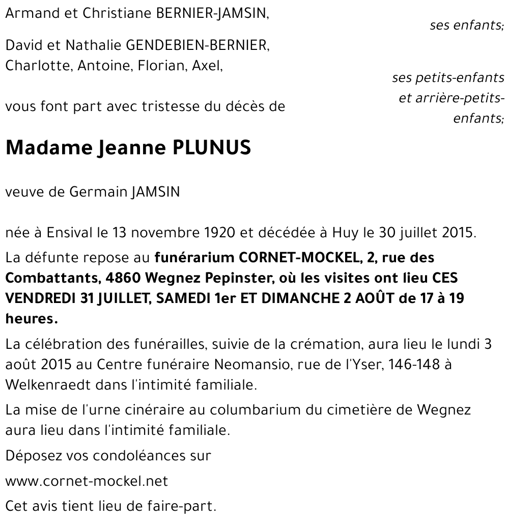 Jeanne PLUNUS