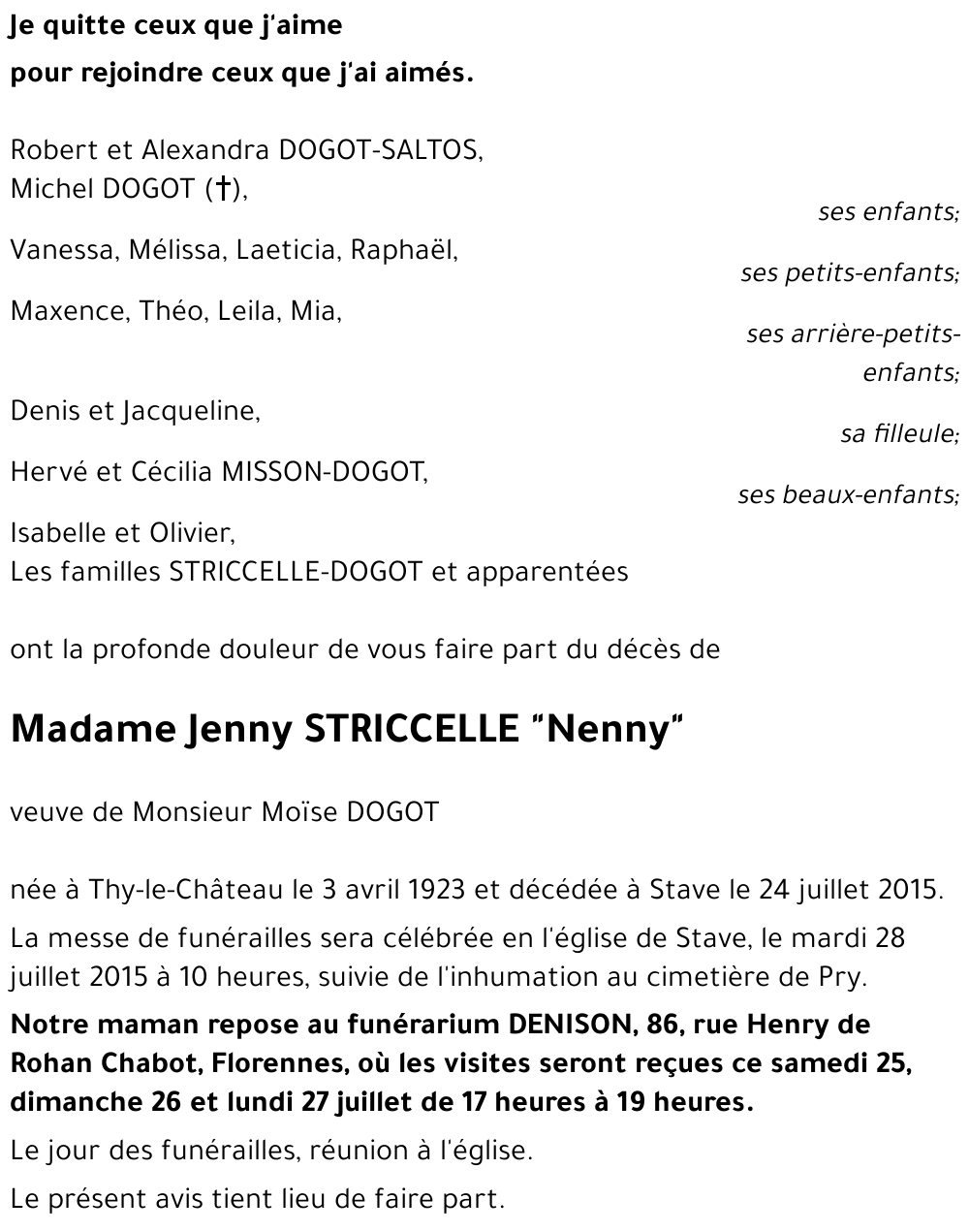 Jenny STRICCELLE
