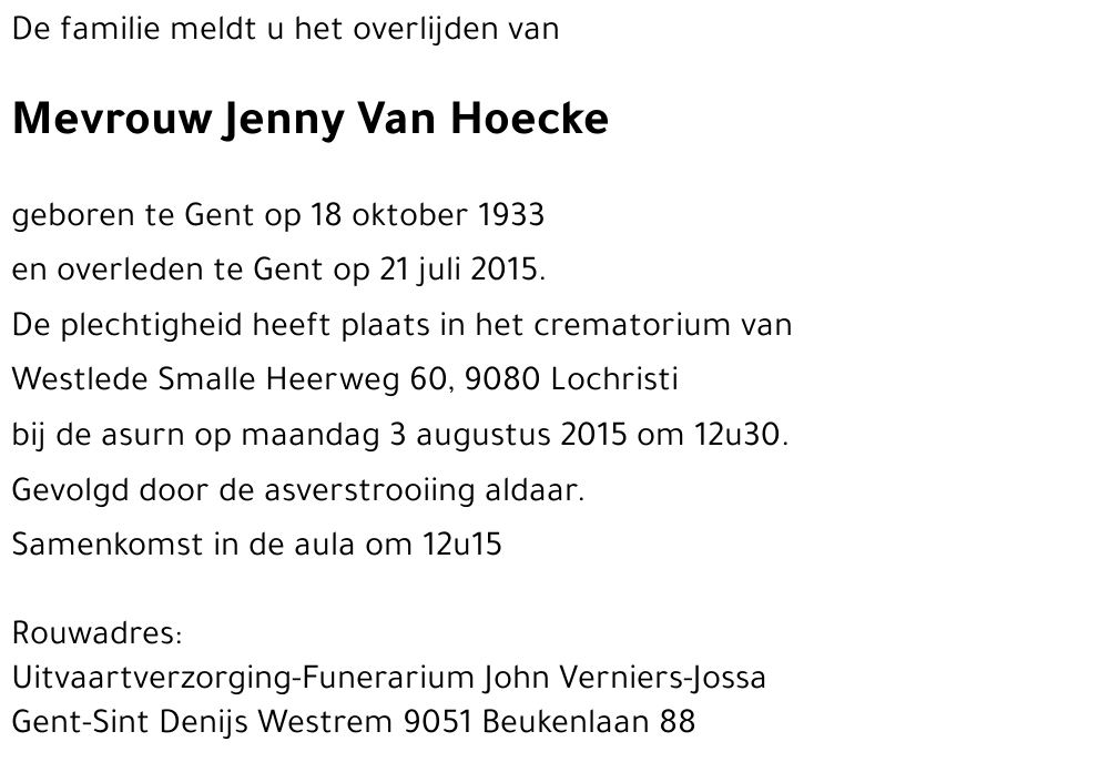 Jenny Van Hoecke