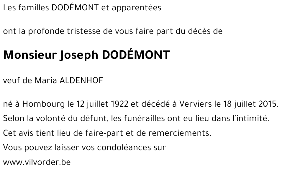 Joseph DODEMONT