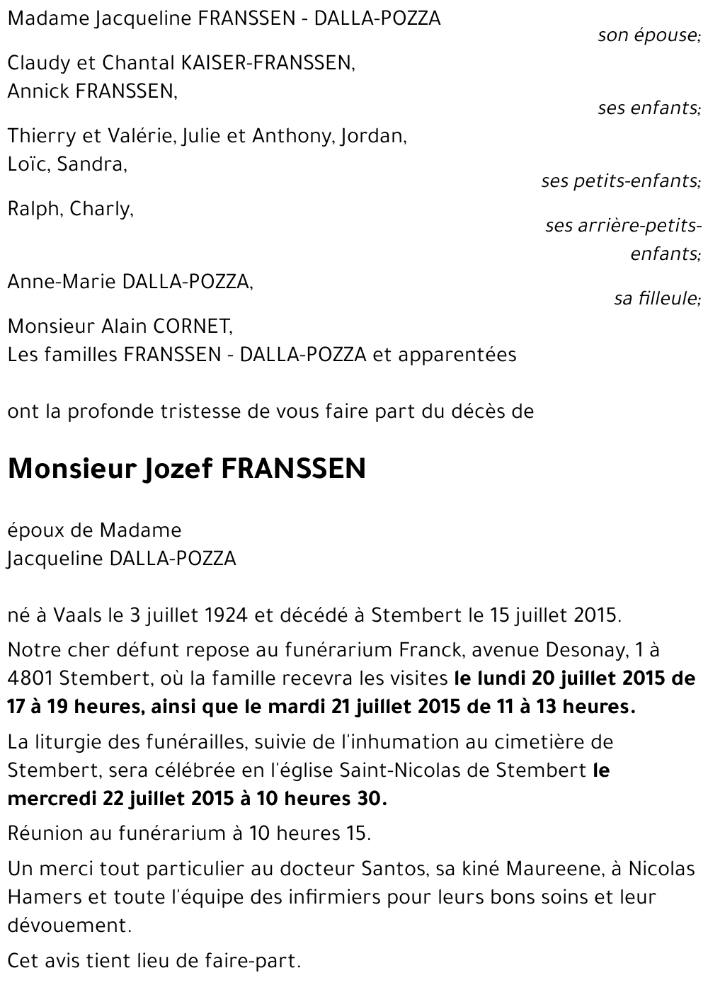 Jozef FRANSSEN