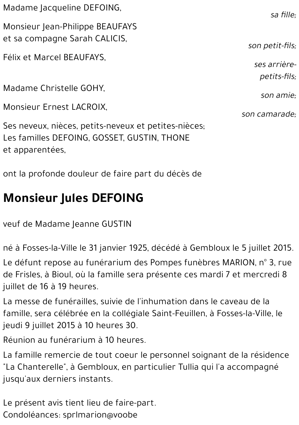 Jules DEFOING