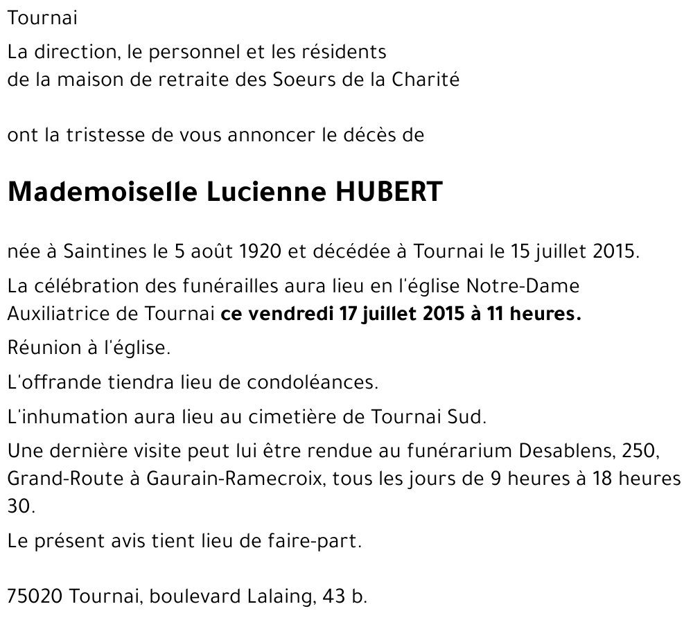 Lucienne HUBERT