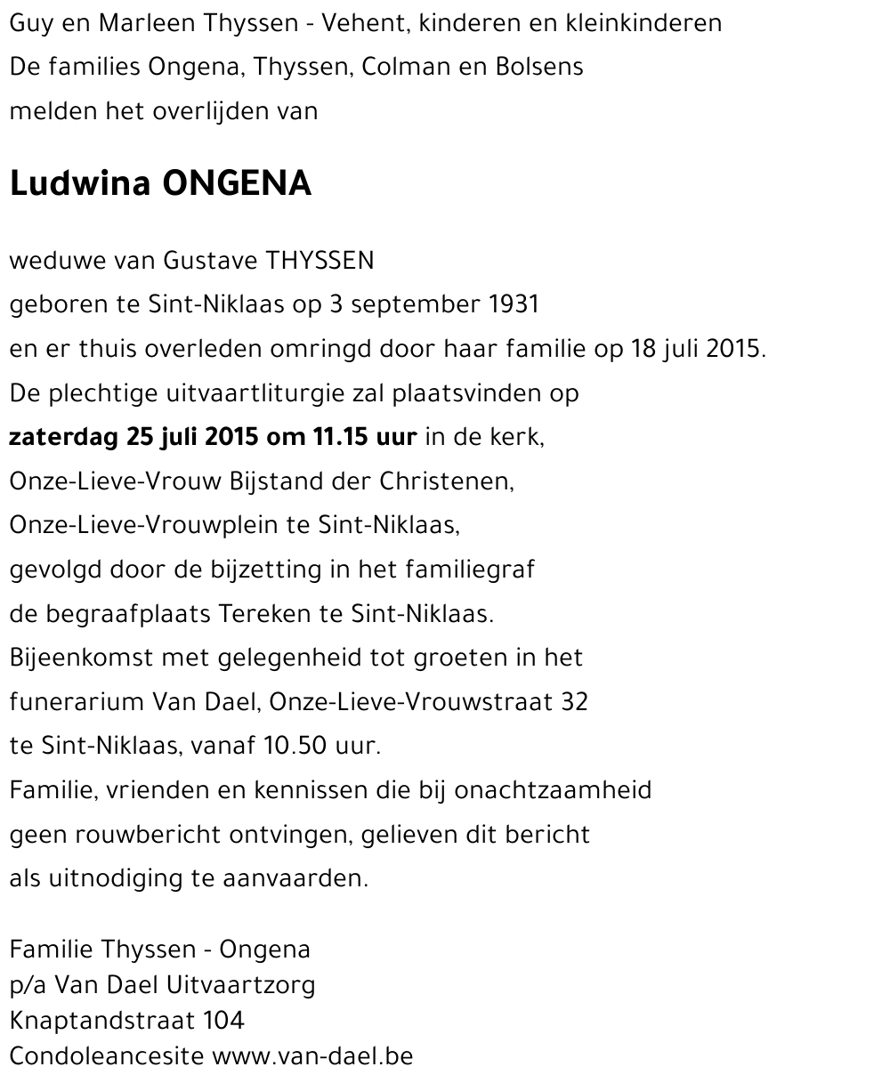 Ludwina ONGENA