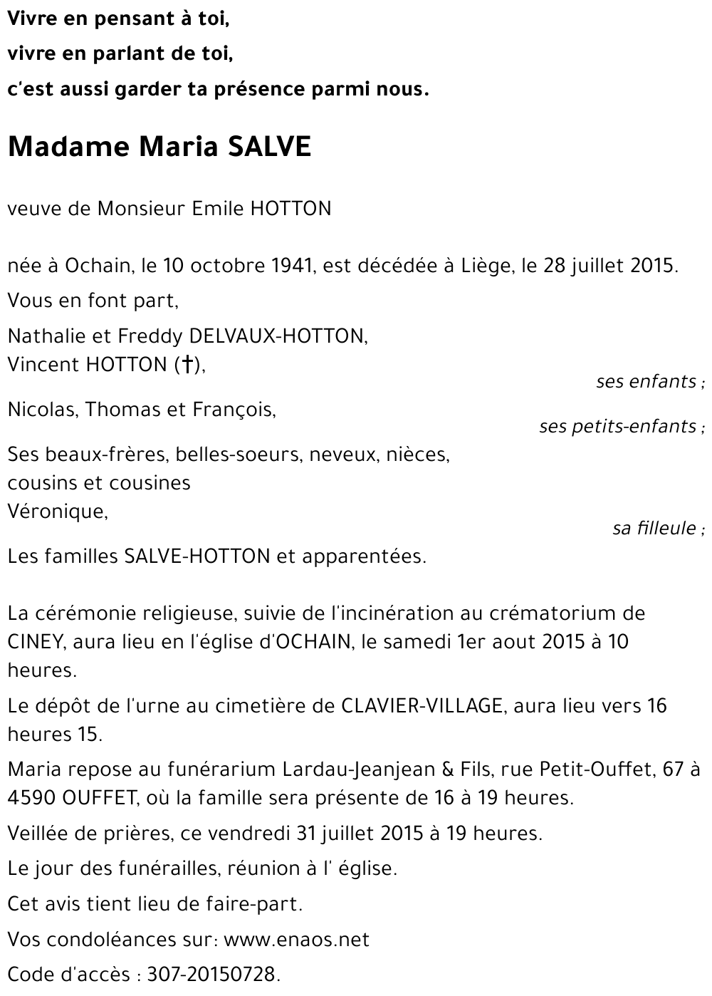 Maria SALVE