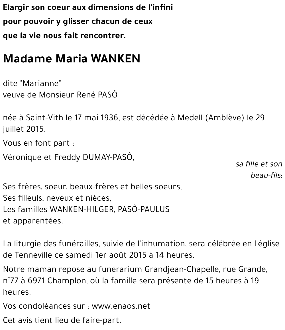 Maria WANKEN