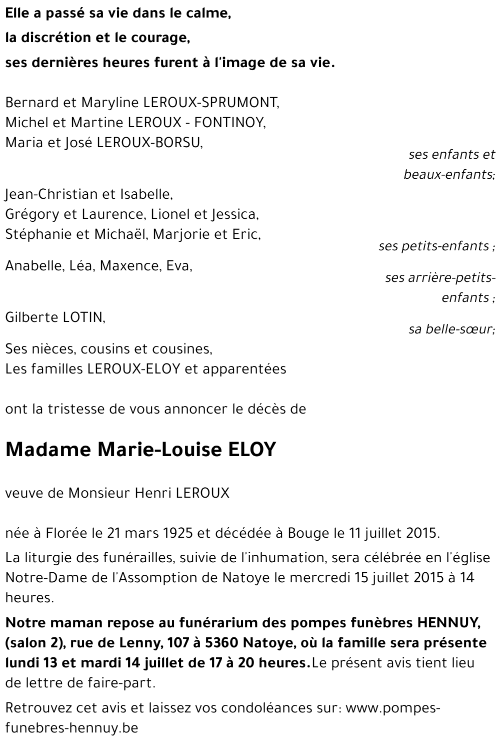 Marie-Louise ELOY
