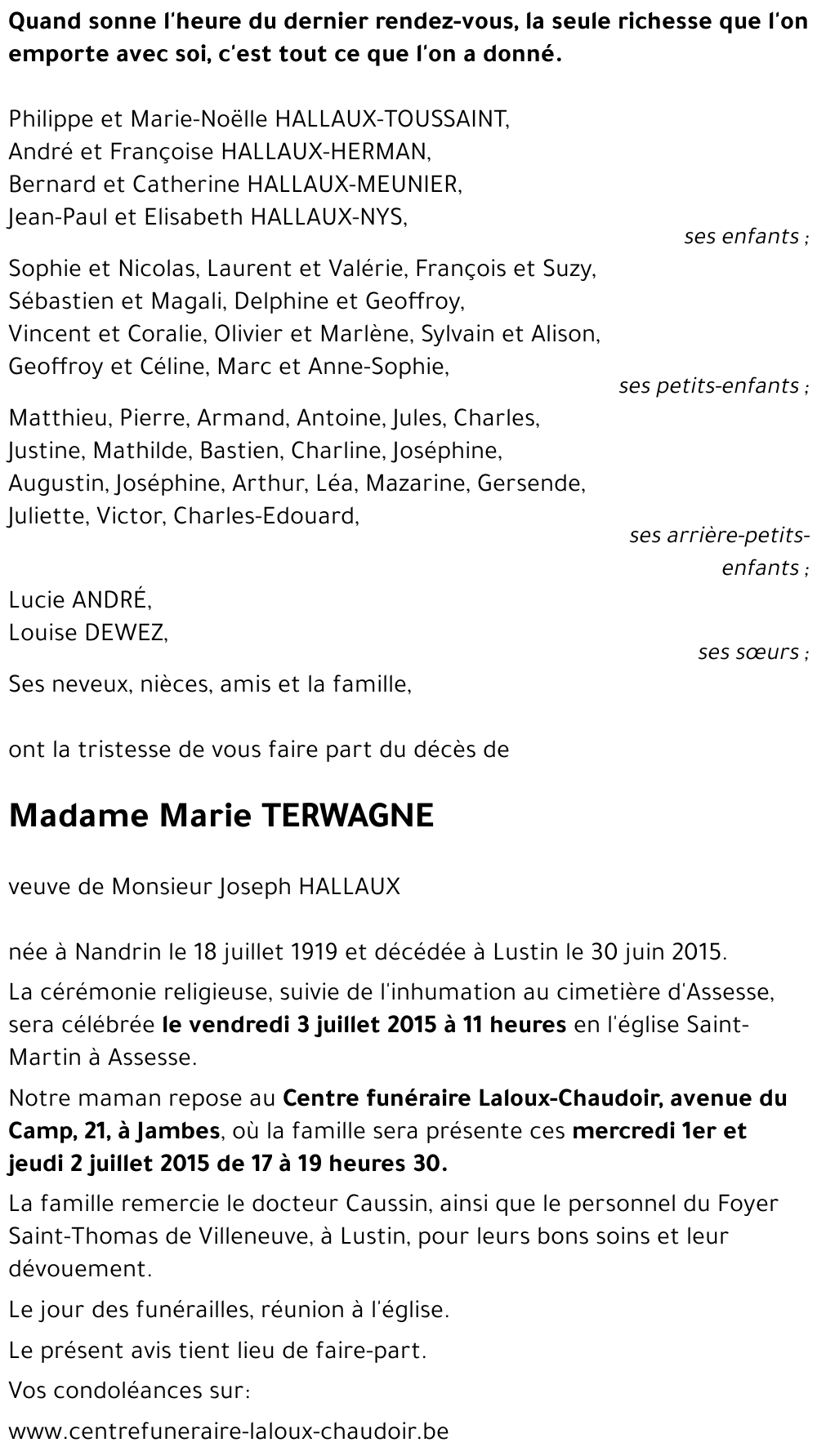 Marie TERWAGNE