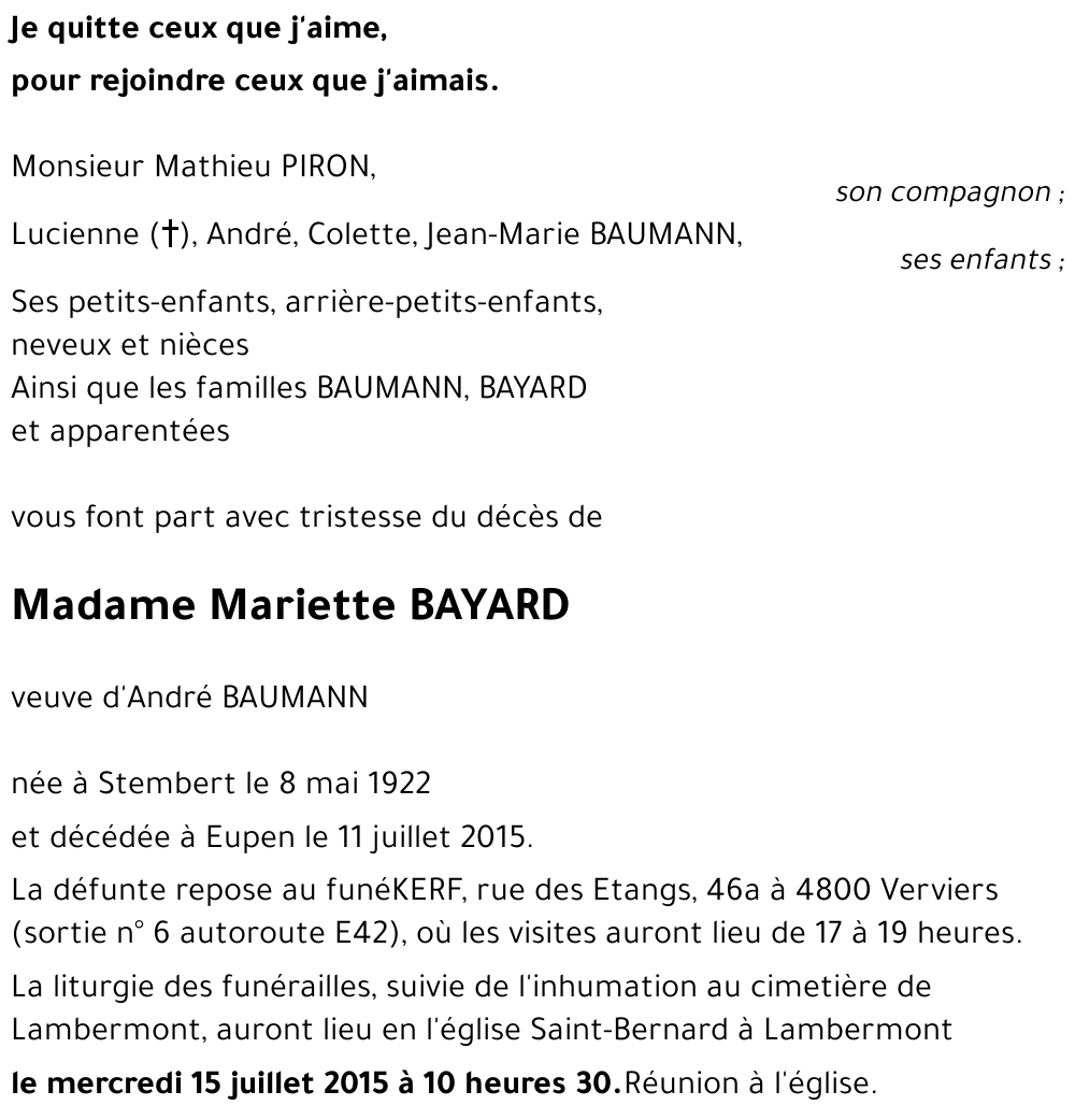 Mariette BAYARD
