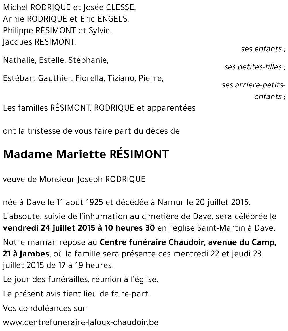 Mariette RÉSIMONT
