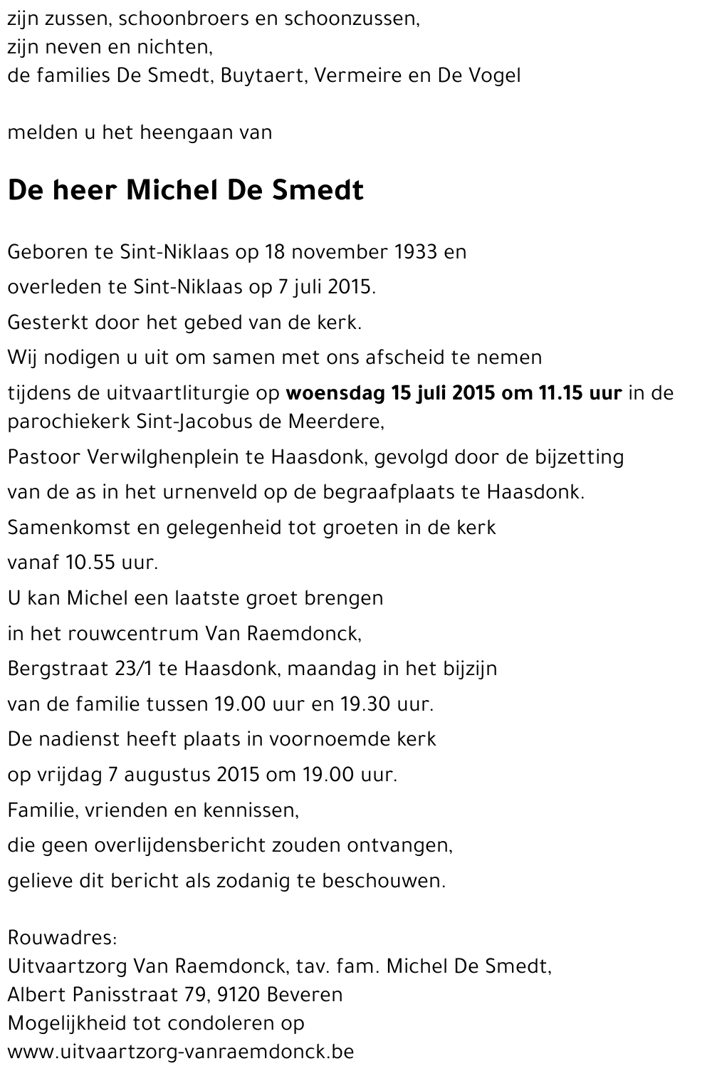 Michel De Smedt