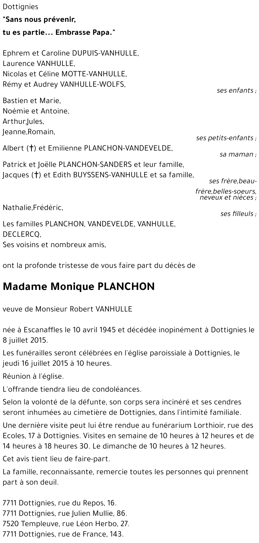 Monique PLANCHON