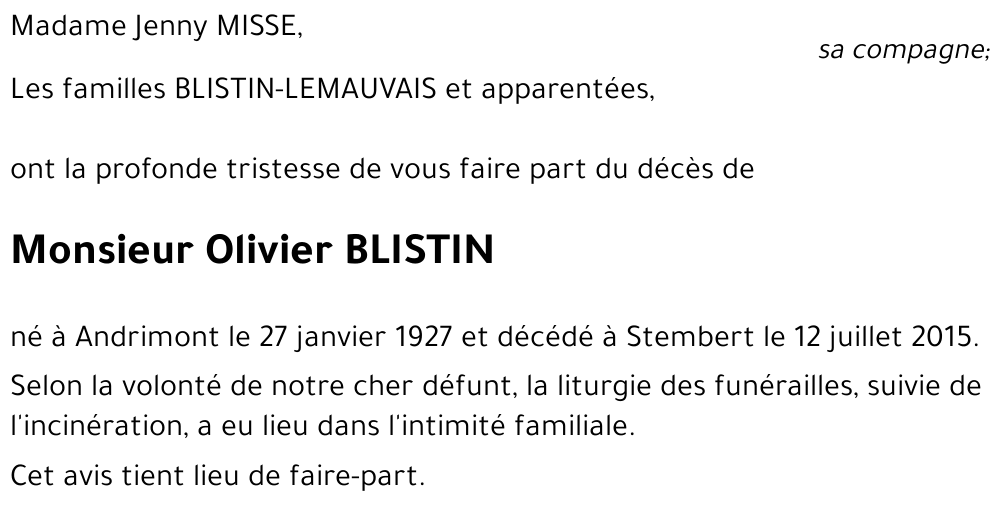 Olivier BLISTIN