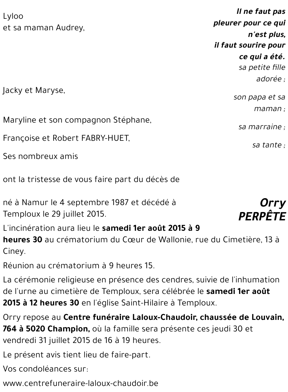 Orry PERPÊTE
