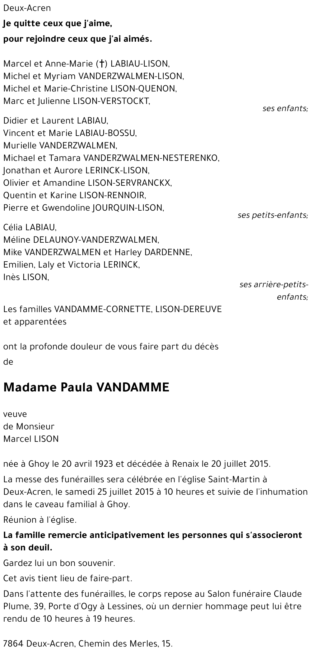 Paula VANDAMME