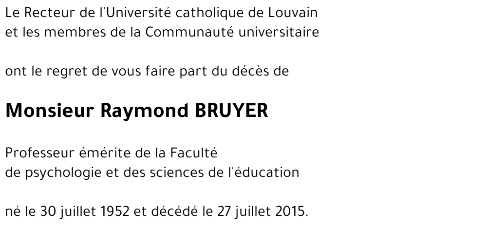 Raymond BRUYER