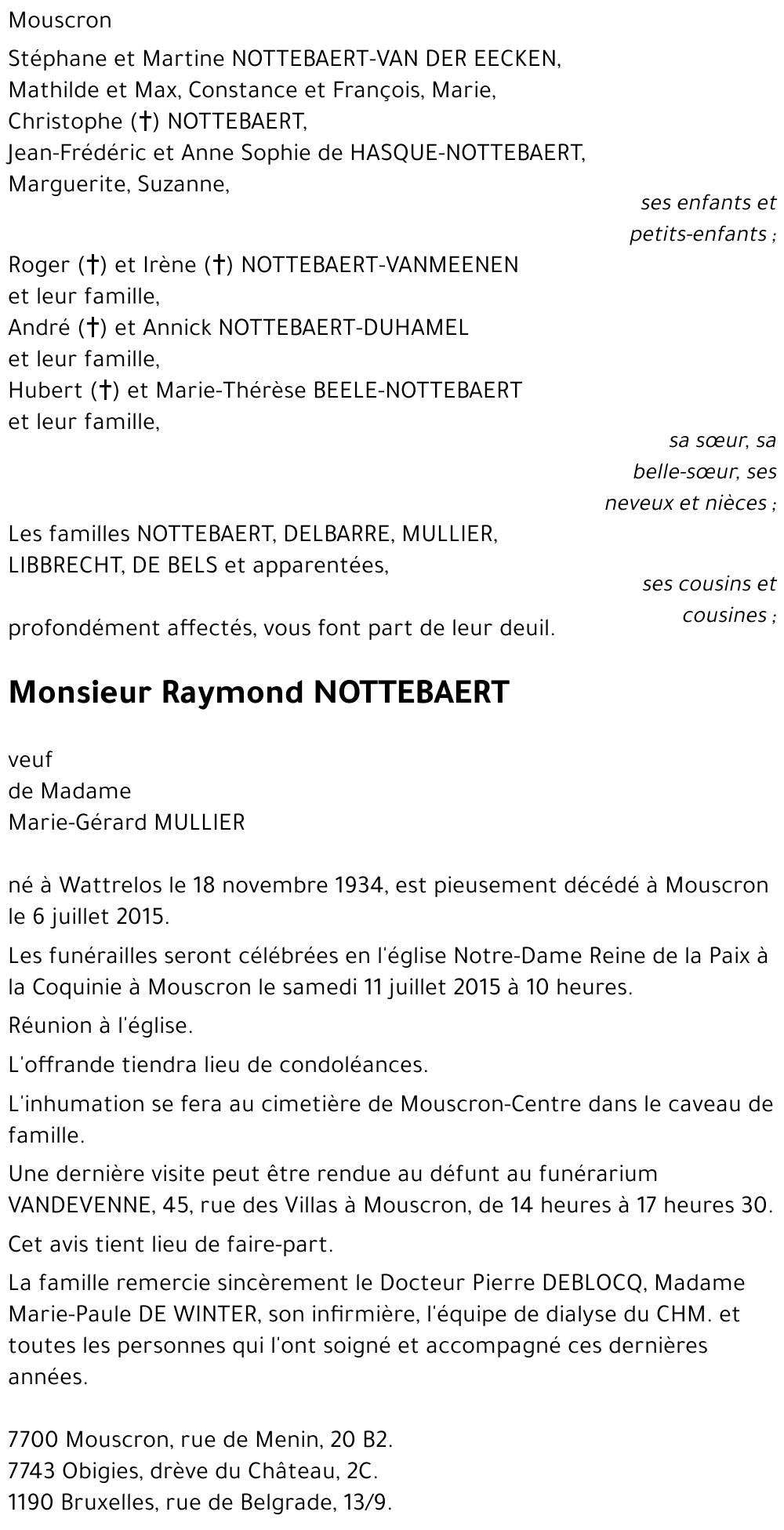 Raymond NOTTEBAERT