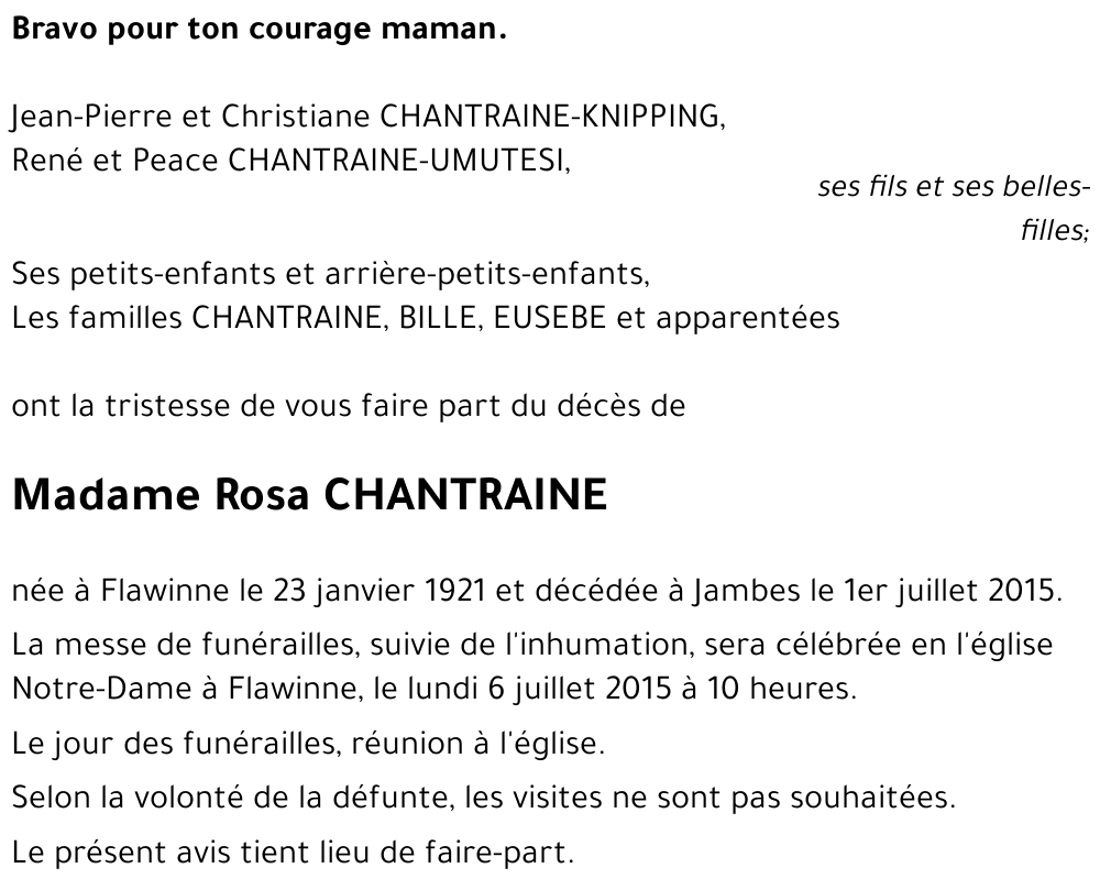 Rosa CHANTRAINE