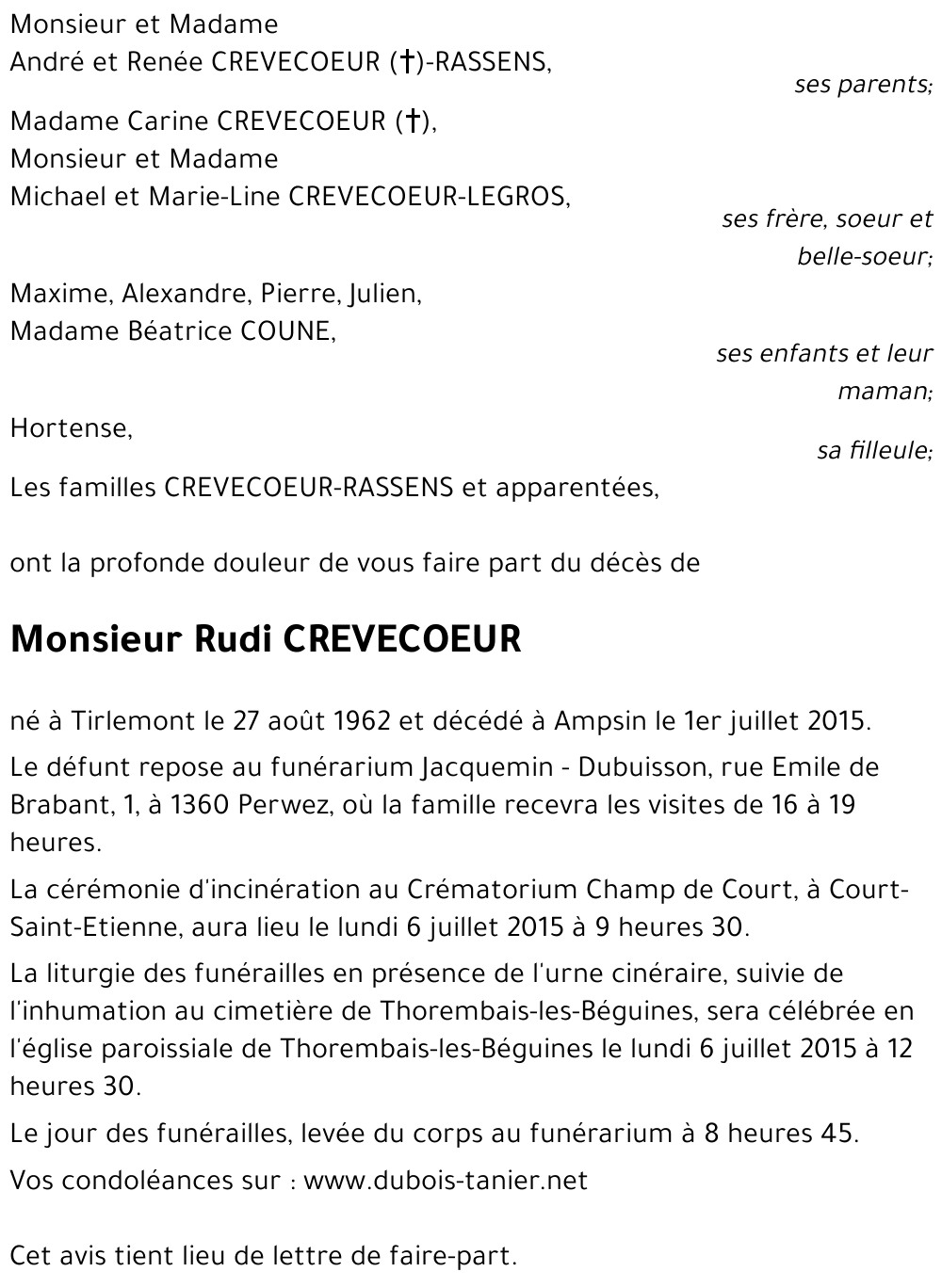 Rudi CREVECOEUR