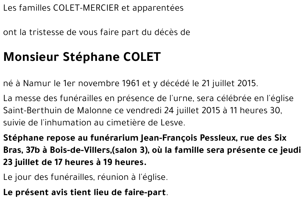 Stéphane COLET