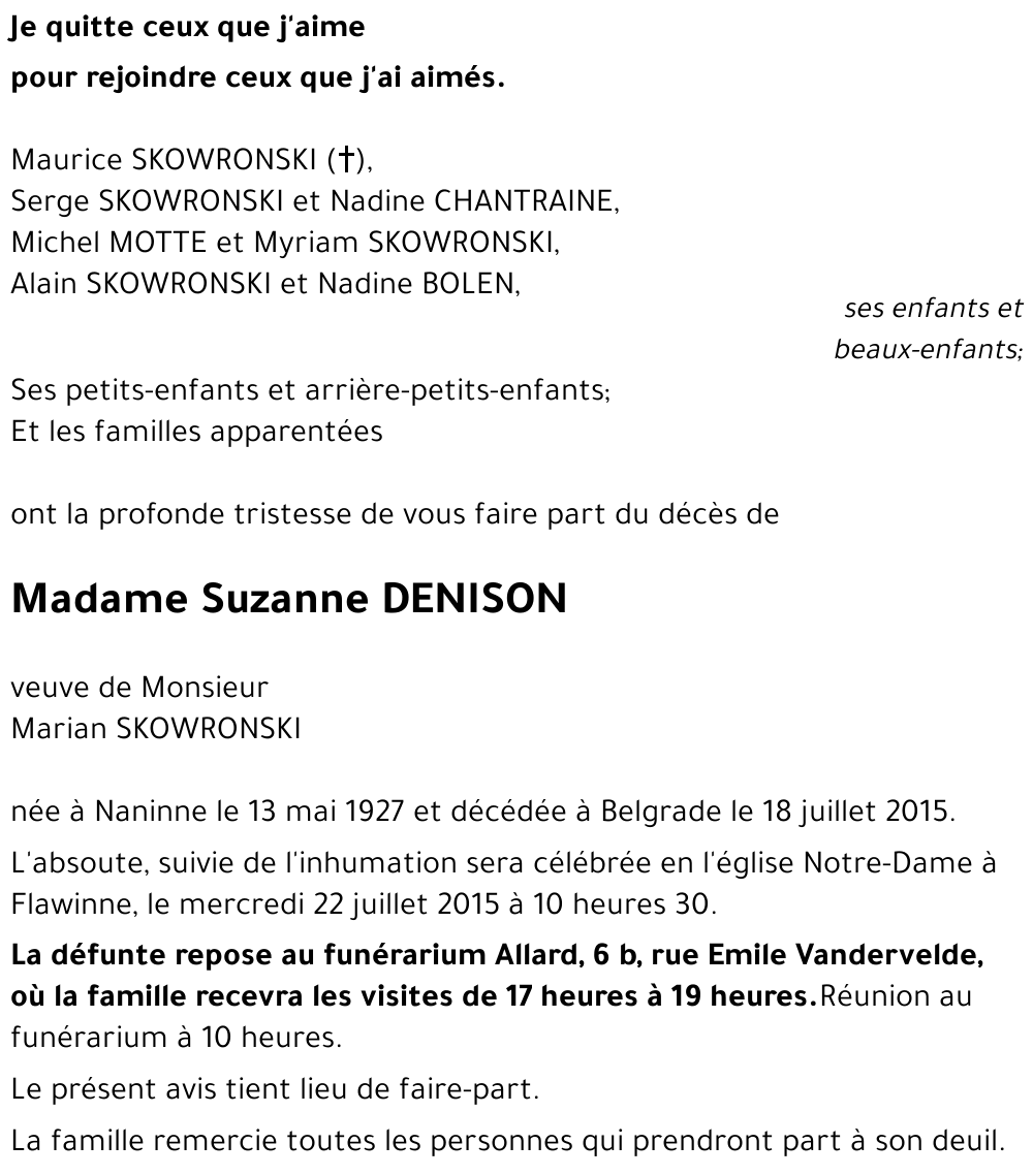 Suzanne DENISON