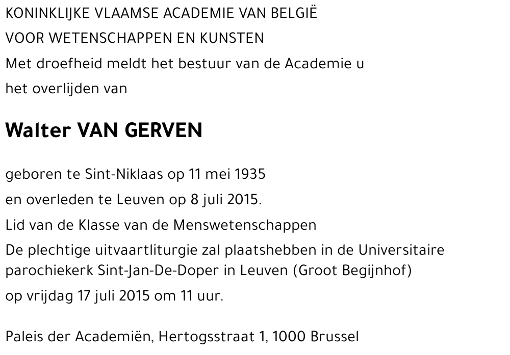 Walter Van Gerven