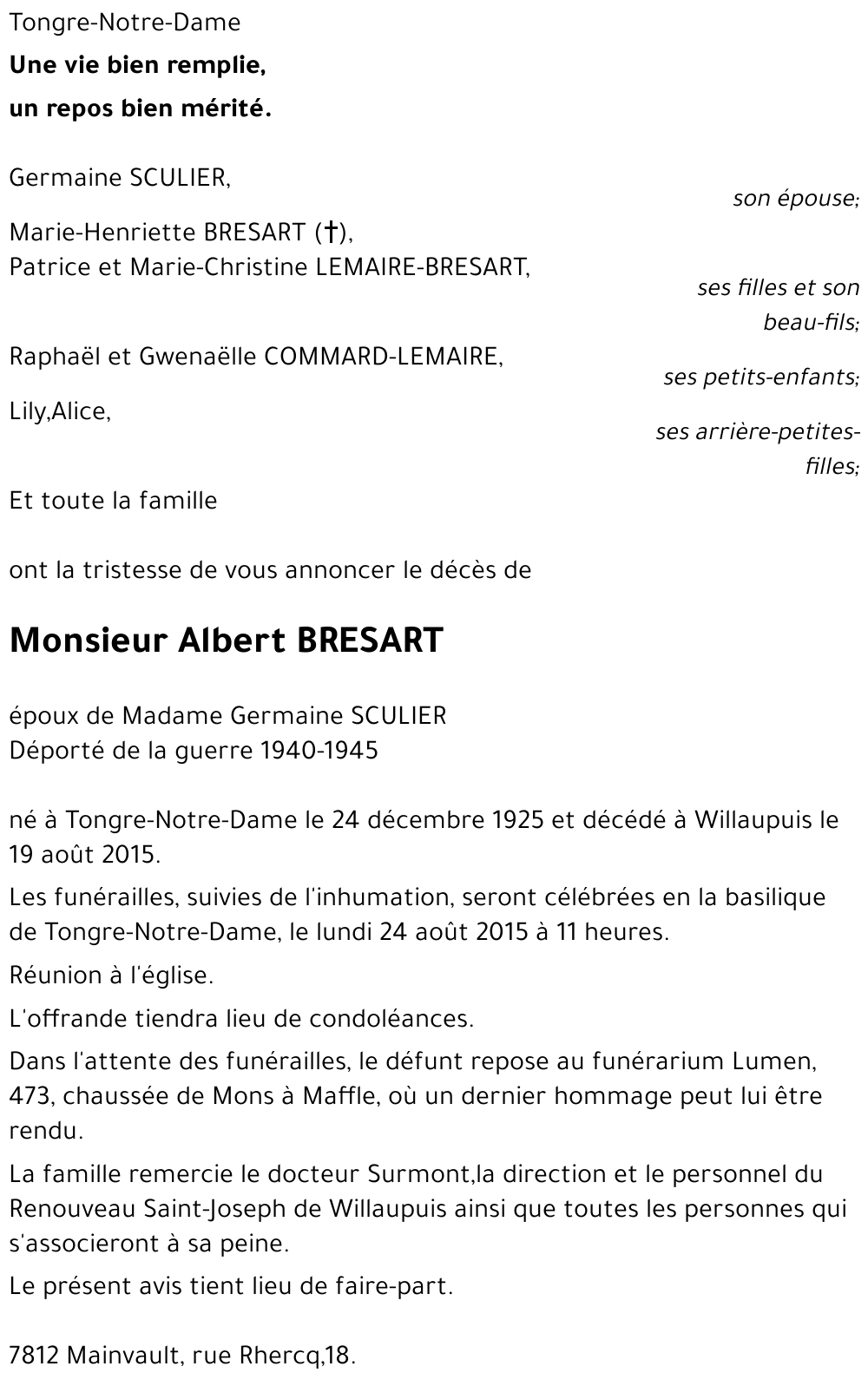 Albert BRESART