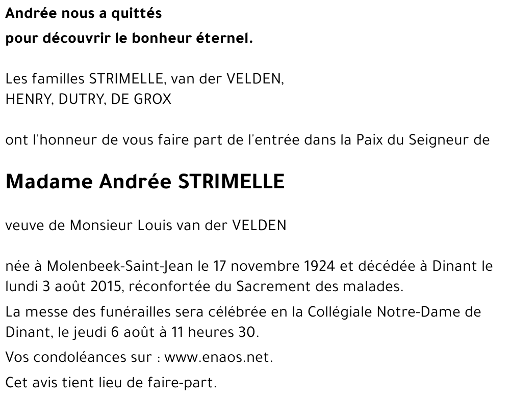 Andrée STRIMELLE