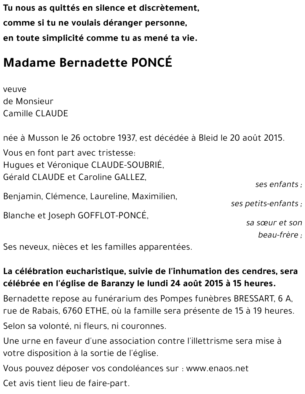 Bernadette PONCÉ 